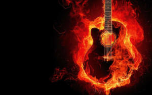 flaming guitar