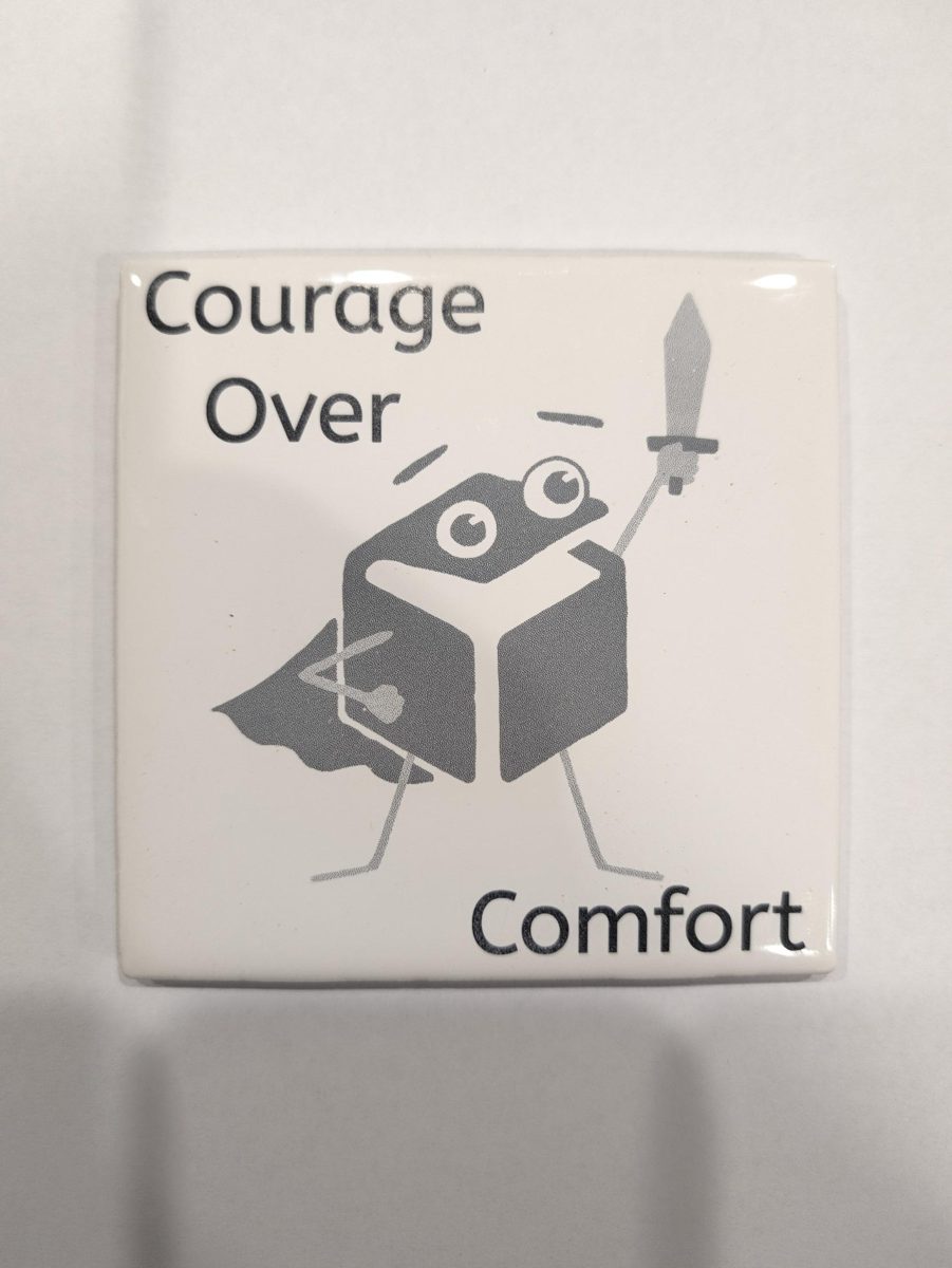 Ceramic tile with custom engraved artwork and lettering